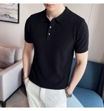2024 new pullover polo shirt men's short-sleeved summer lapel solid color T-shirt Japanese fashion trend casual T-shirt for men