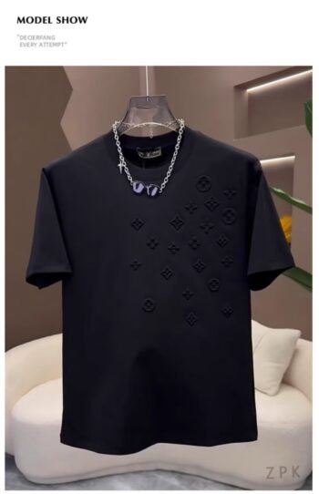 2024 European and American men's new summer trendy brand printed casual short-sleeved youth fashion round neck versatile half-sleeved T-shirt