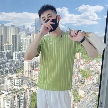 2024 new men's and women's fashion short-sleeved loose solid color T-shirt couple simple slim fashion brand T-shirt